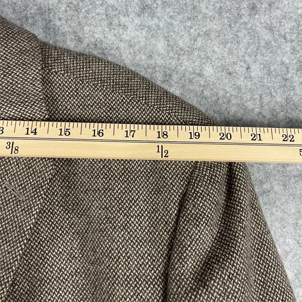 Adolfo 100% Lambswool Blazer Sport Coat‎ Mens 48R Brown Tweed 2 Button